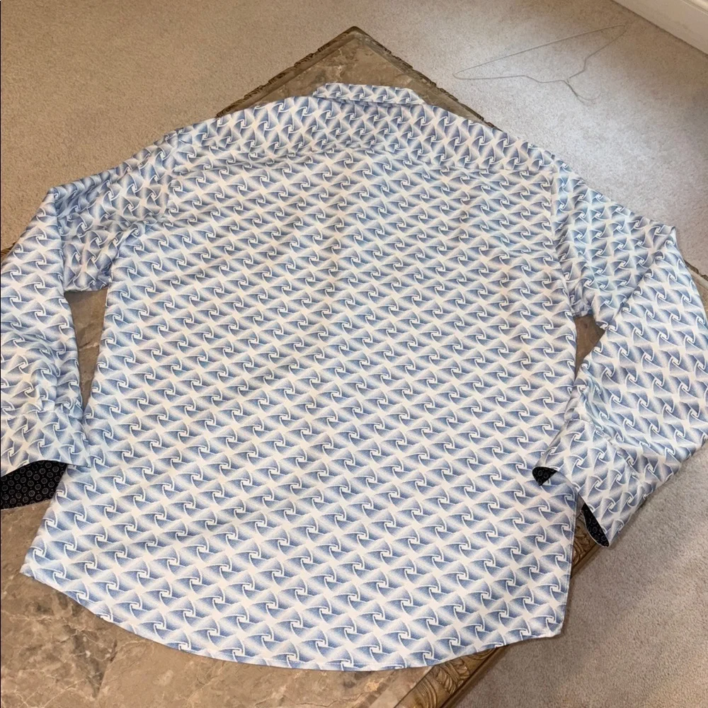 Bespoke blue pattern button down - Picture 7 of 7